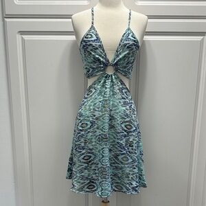 India Boutique Backless Teal Patterned Dress